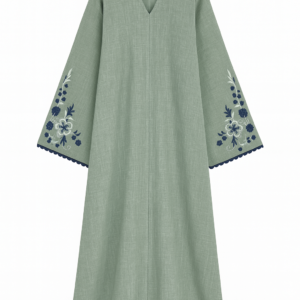 Sage Green Linen Abaya + Hijab